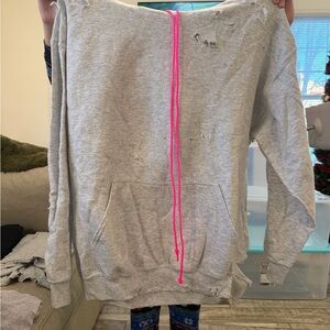 Danzy Gray Hoodie with Green Label